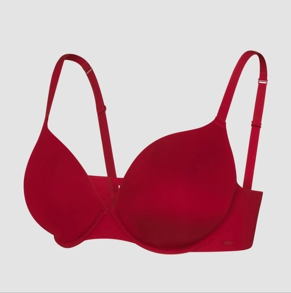 NWT Savage X Fenty microfiber push-up plunge bra in red cognac - Picture 3 of 7